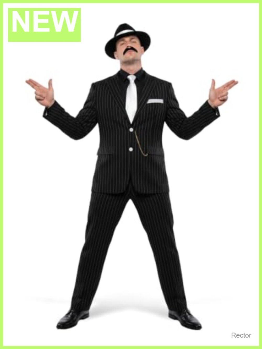 Men's Gangster Costume Pinstripe Suit with Accessories